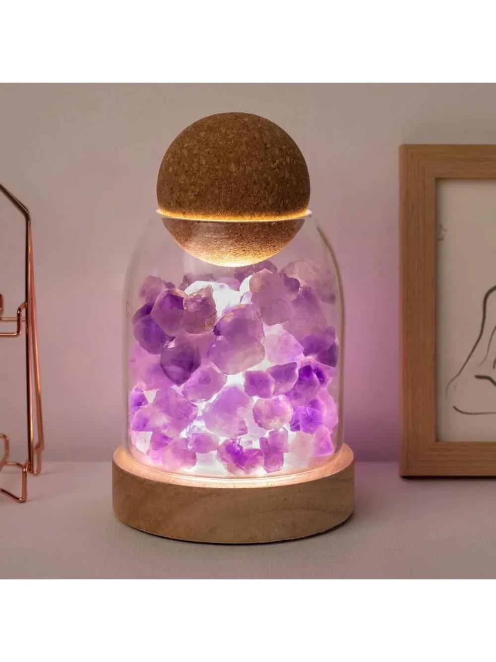 Natural Amethyst Bud Night Lamp - 6.3